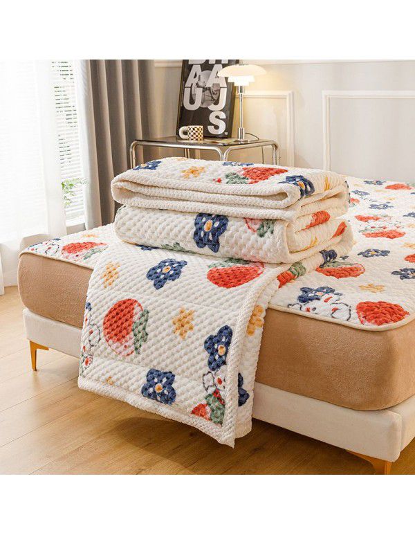  New anti-static jacquard small fresh blanket three layers warm thickened blanket soft blanket gift wholesale