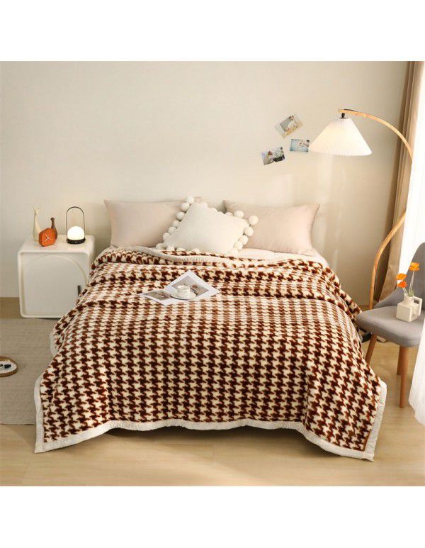 Raschel blanket thickened in winter, air conditioning, nap cover blanket, single dormitory, student flannel blanket, quilt