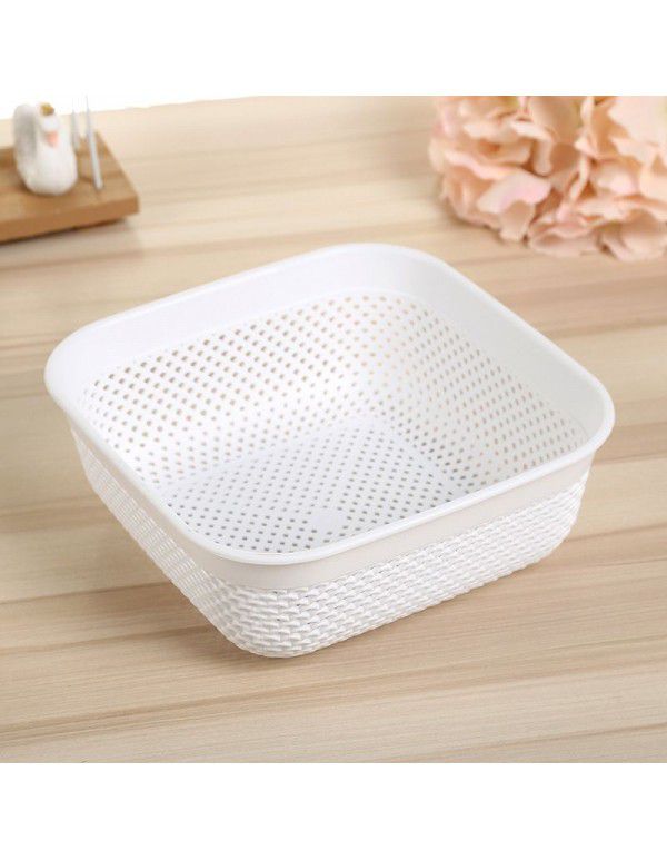 Plastic drain basket Desktop storage basket Multi specification vegetable and fruit kitchen storage basket Vegetable washing basket wholesale