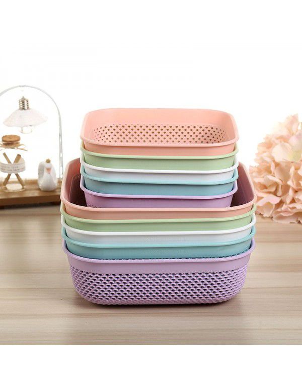 Plastic drain basket Desktop storage basket Multi specification vegetable and fruit kitchen storage basket Vegetable washing basket wholesale