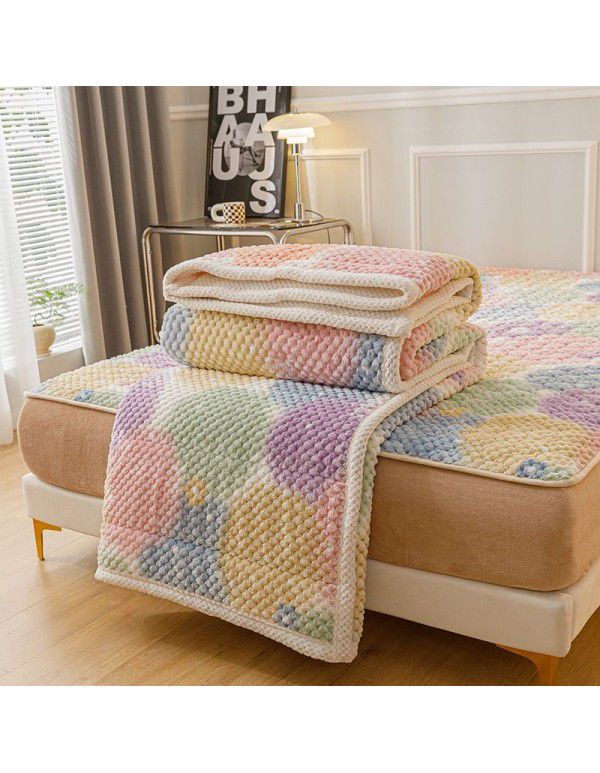  New anti-static jacquard small fresh blanket three layers warm thickened blanket soft blanket gift wholesale