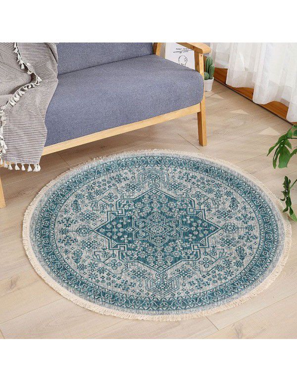 Round Floor Mat Bedside Living Room Decorative Carpet Round Computer Chair Cushion Corner Chair Cushion Basket Carpet Thin