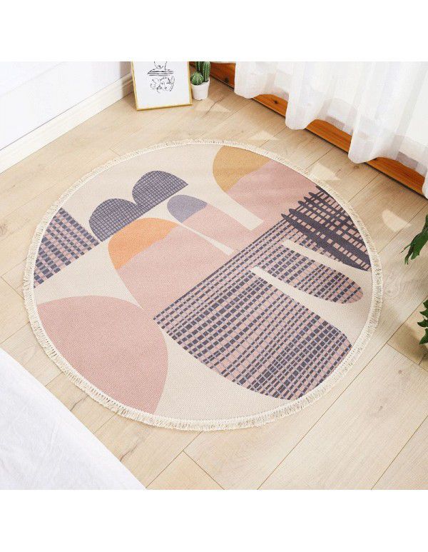 Round Floor Mat Bedside Living Room Decorative Carpet Round Computer Chair Cushion Corner Chair Cushion Basket Carpet Thin