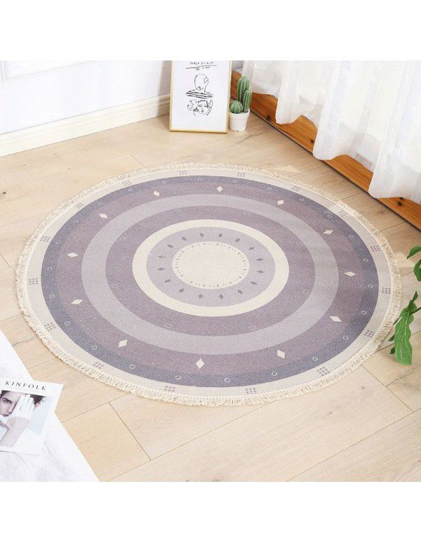 Round Floor Mat Bedside Living Room Decorative Carpet Round Computer Chair Cushion Corner Chair Cushion Basket Carpet Thin