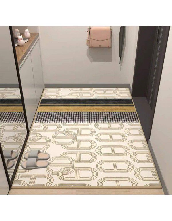 Crystal velvet carpet doormat doormat household doormat light luxury Nordic cuttable porch anti-skid mat