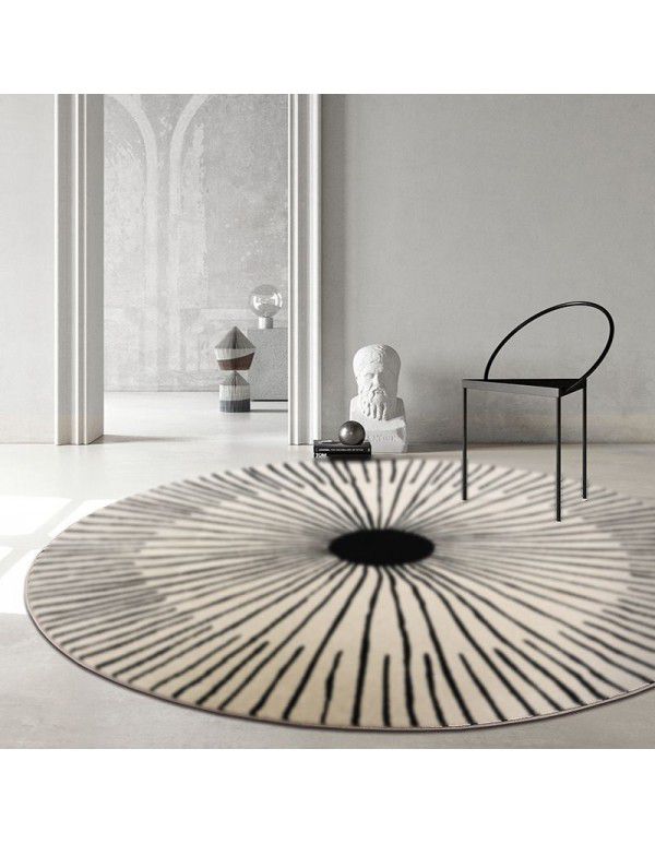 Nordic luxury ins cashmere like living room carpet household bedroom bedside carpet hanging basket geometric line circular carpet