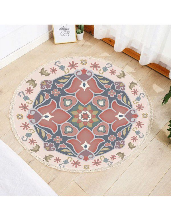 Round Floor Mat Bedside Living Room Decorative Carpet Round Computer Chair Cushion Corner Chair Cushion Basket Carpet Thin