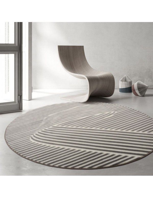 Nordic luxury ins cashmere like living room carpet household bedroom bedside carpet hanging basket geometric line circular carpet