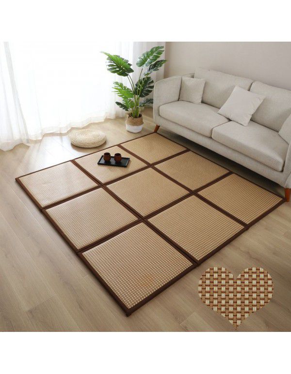 Summer rattan mat free splicing home stay hotel living room balcony bedroom carpet children's room crawling carpet manufacturer