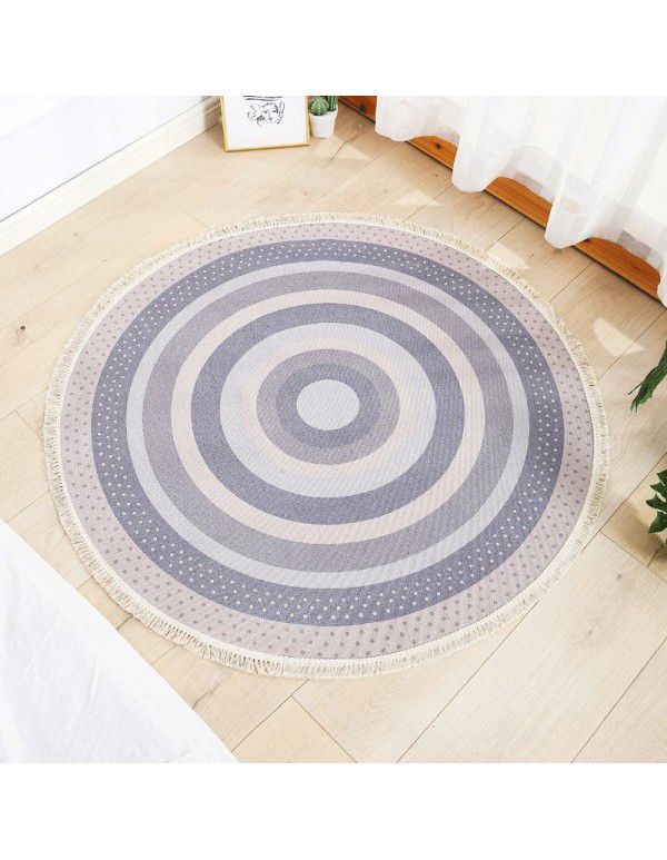 Round Floor Mat Bedside Living Room Decorative Carpet Round Computer Chair Cushion Corner Chair Cushion Basket Carpet Thin