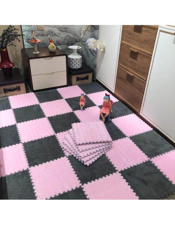 Wholesale carpets Bedrooms are fully covered with plush mats Splicing carpets Girls' rooms Jigsaw floor mats are fully covered with foam mats