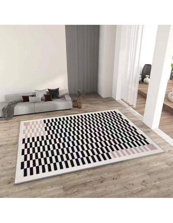 Cross border cashmere carpet floor mat, Roman living room, densified short wool carpet, Chinese antique checkerboard, bedroom, bed tail carpet