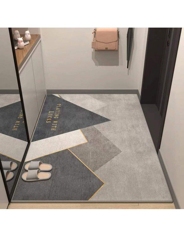 Crystal velvet carpet doormat doormat household doormat light luxury Nordic cuttable porch anti-skid mat