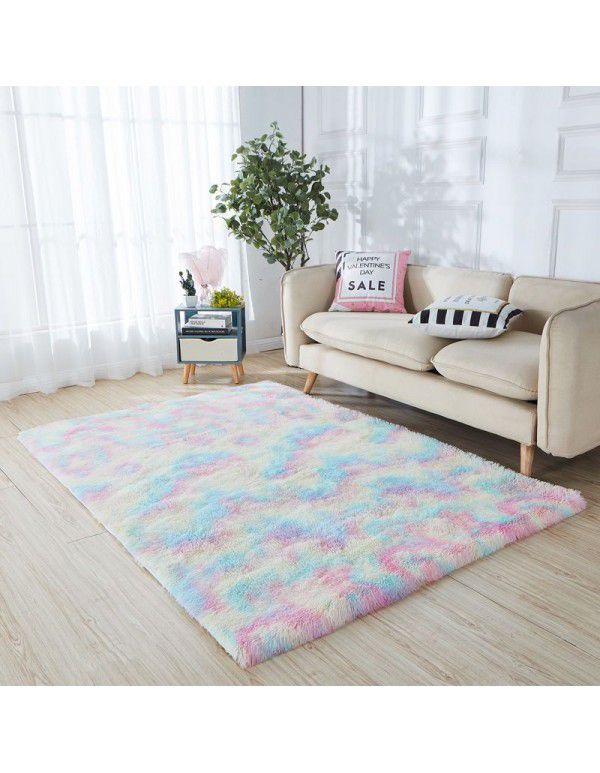 Cross border wholesale gradual color tie dye carpet plush simple living room bedroom bedside carpet office Nordic carpet