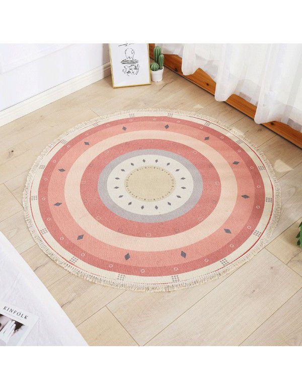 Round Floor Mat Bedside Living Room Decorative Carpet Round Computer Chair Cushion Corner Chair Cushion Basket Carpet Thin