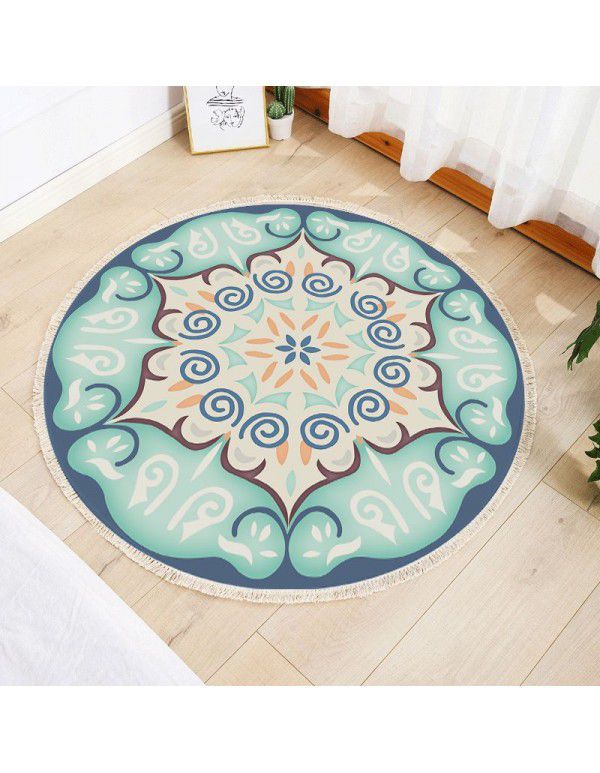 Round Floor Mat Bedside Living Room Decorative Carpet Round Computer Chair Cushion Corner Chair Cushion Basket Carpet Thin