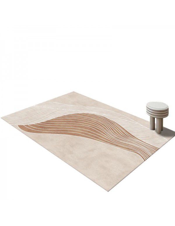 Japanese simple abstract carpet, imitation cashmere, quiet wind living room, tea table carpet, household thickened plush, covered with large carpet