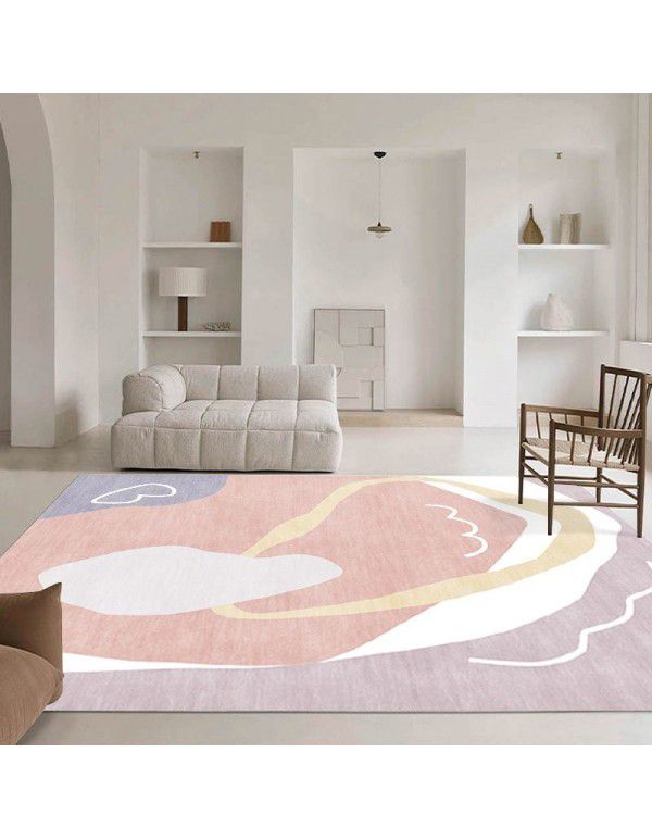 Nordic simple abstract lines, living room carpet, sofa, tea table, carpets, plants, girls' bedroom, bedside carpet