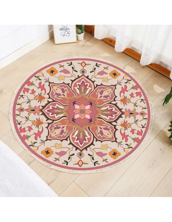 Round Floor Mat Bedside Living Room Decorative Carpet Round Computer Chair Cushion Corner Chair Cushion Basket Carpet Thin