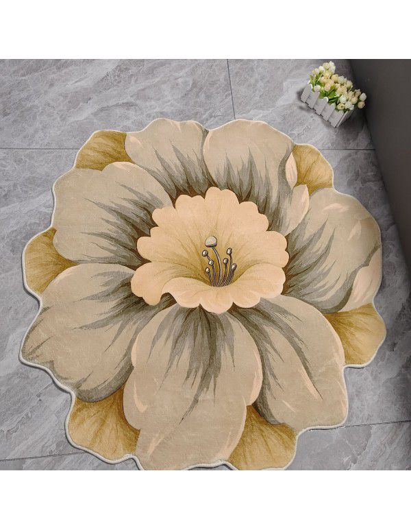 American imitation cashmere thickened anti-skid flower carpet floor mat living room bedroom bedside blanket cloakroom dresser foot pad