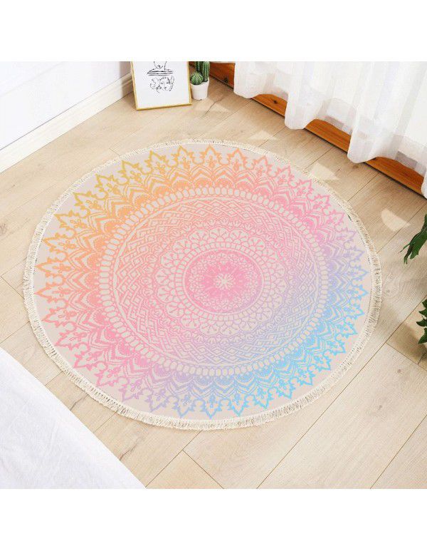 Round Floor Mat Bedside Living Room Decorative Carpet Round Computer Chair Cushion Corner Chair Cushion Basket Carpet Thin