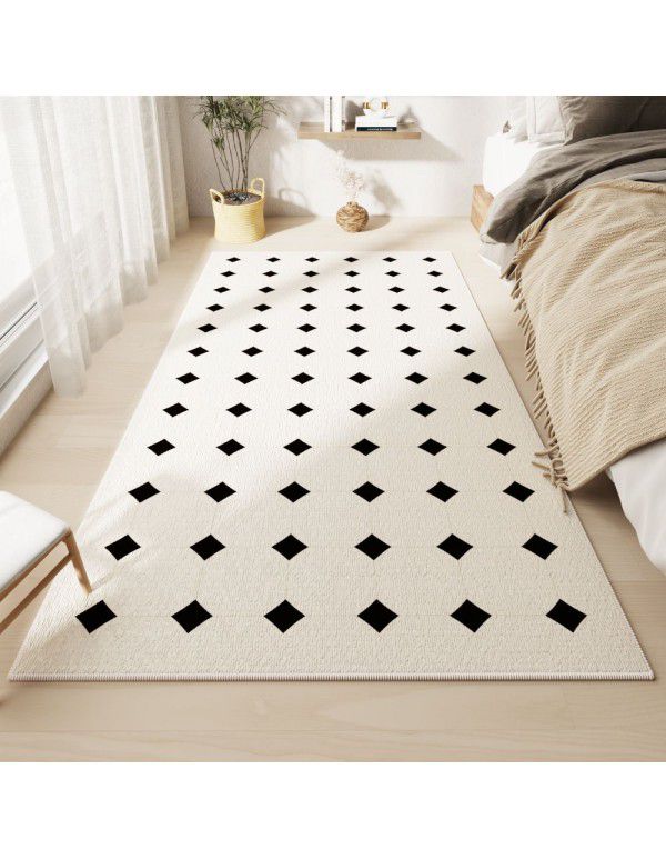 Blackstone Apartment Carpet, Living Room, Round Pile, French Cream Style, Minimal Bedside Carpet, Chessboard Checker Bedroom Carpet, Wholesale