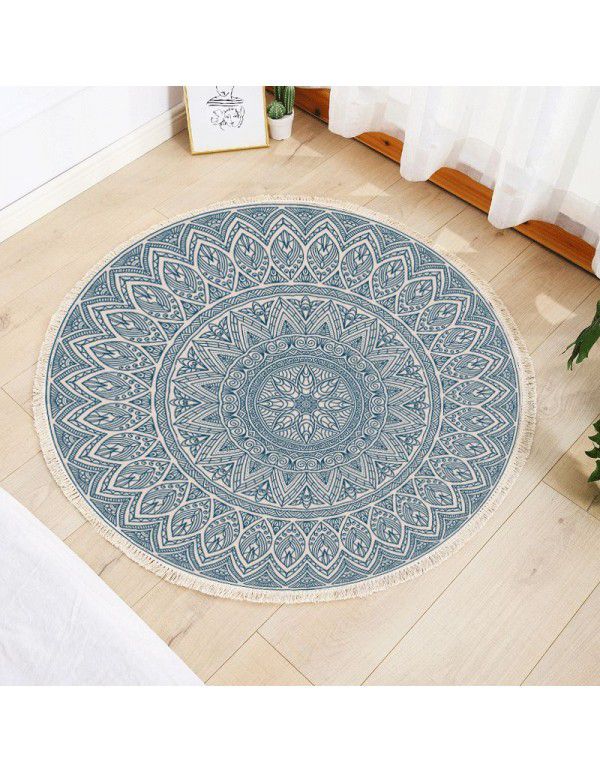 Round Floor Mat Bedside Living Room Decorative Carpet Round Computer Chair Cushion Corner Chair Cushion Basket Carpet Thin