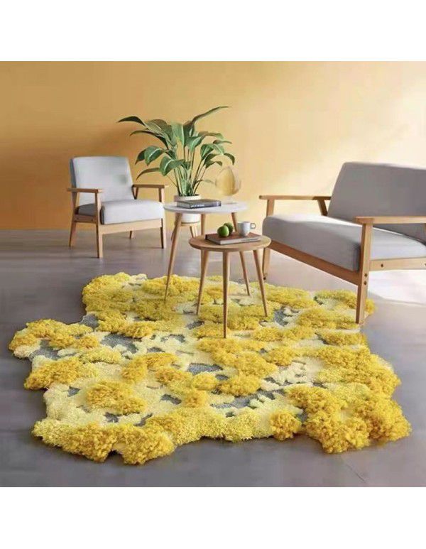 Customized manual ins moss forest blended wool carpet living room tea table round bedroom bedside carpet