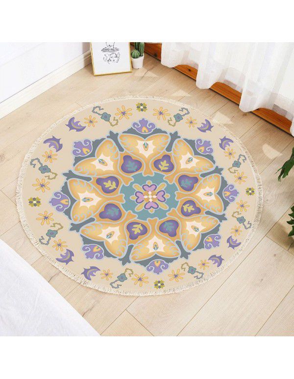 Round Floor Mat Bedside Living Room Decorative Carpet Round Computer Chair Cushion Corner Chair Cushion Basket Carpet Thin