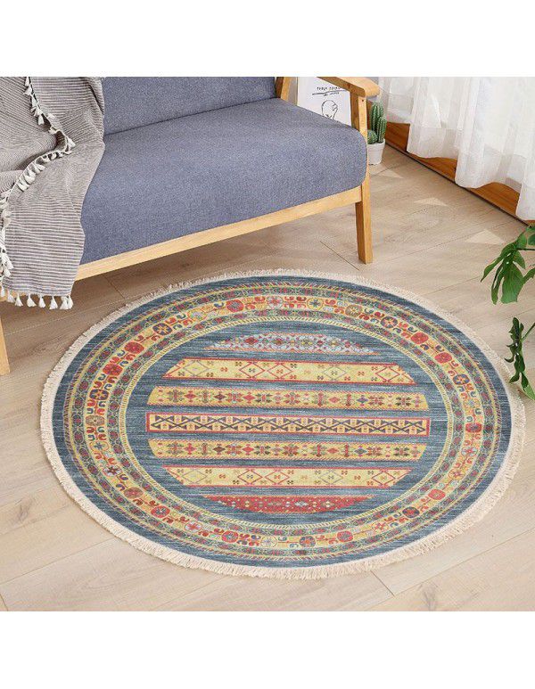 Round Floor Mat Bedside Living Room Decorative Carpet Round Computer Chair Cushion Corner Chair Cushion Basket Carpet Thin