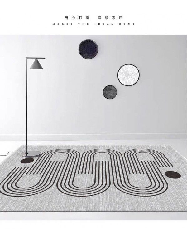 Modern simple wind living room large area anti-skid blanket household water absorbing tea table blanket dirt resistant thickened crystal velvet carpet