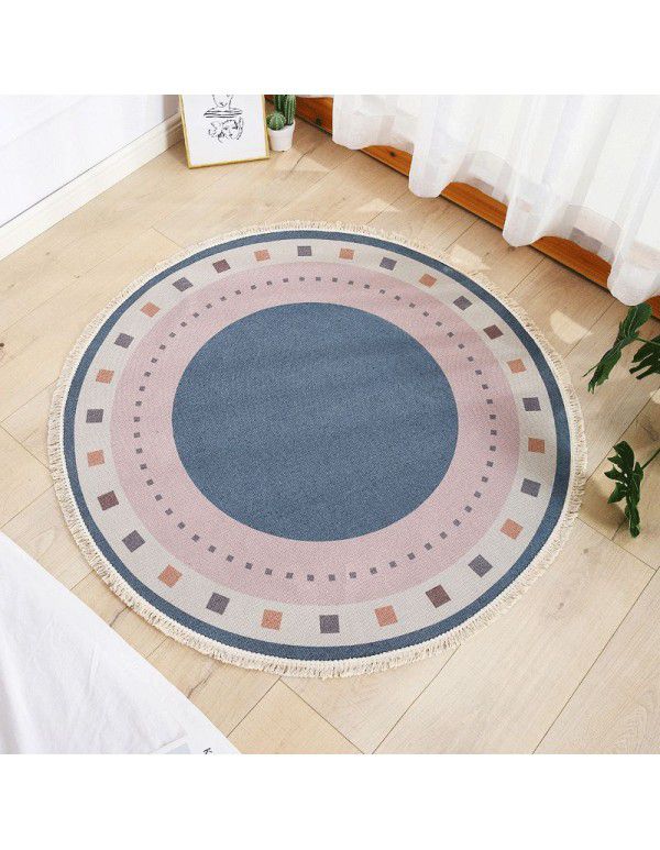 Round Floor Mat Bedside Living Room Decorative Carpet Round Computer Chair Cushion Corner Chair Cushion Basket Carpet Thin