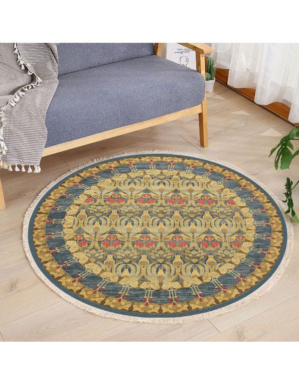 Round Floor Mat Bedside Living Room Decorative Carpet Round Computer Chair Cushion Corner Chair Cushion Basket Carpet Thin