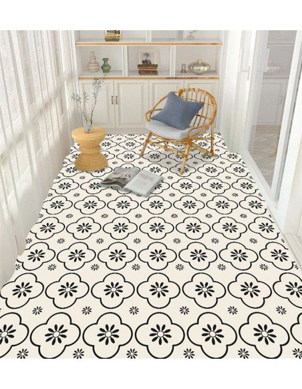 Balcony PVC floor mat waterproof, sun proof, anti-skid, erasable, washable, cutting, large-area, fully paved doormat carpet