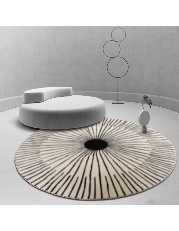 Nordic luxury ins cashmere like living room carpet household bedroom bedside carpet hanging basket geometric line circular carpet