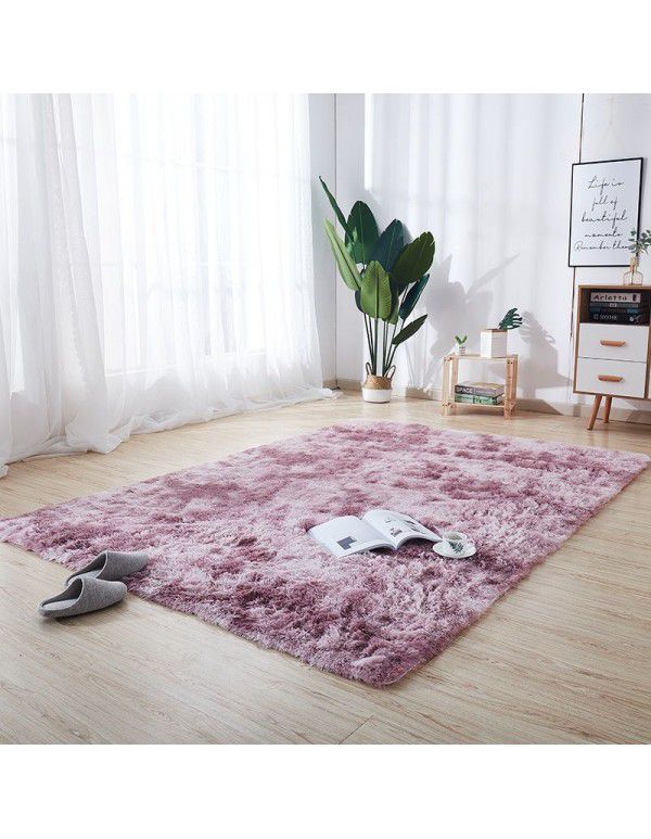 Cross border wholesale gradual color tie dye carpet plush simple living room bedroom bedside carpet office Nordic carpet