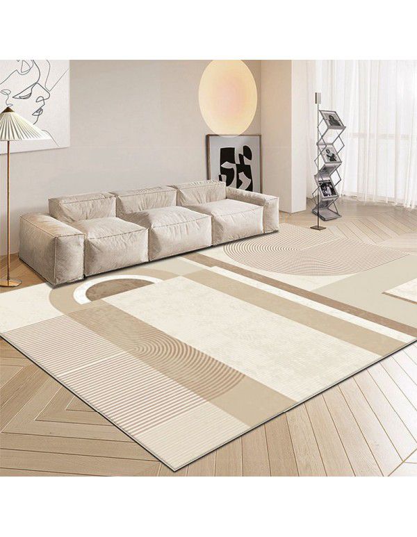 Spot log milk tea style carpet, Japanese style luxury, geometric stripe, living room carpet, bedroom, light color bedside carpet