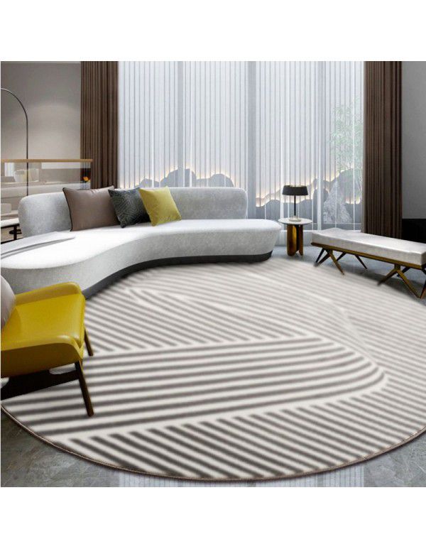 Nordic luxury ins cashmere like living room carpet household bedroom bedside carpet hanging basket geometric line circular carpet