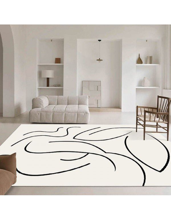 Nordic simple abstract lines, living room carpet, sofa, tea table, carpets, plants, girls' bedroom, bedside carpet