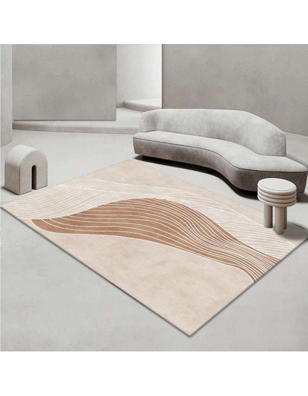 Japanese simple abstract carpet, imitation cashmere, quiet wind living room, tea table carpet, household thickened plush, covered with large carpet