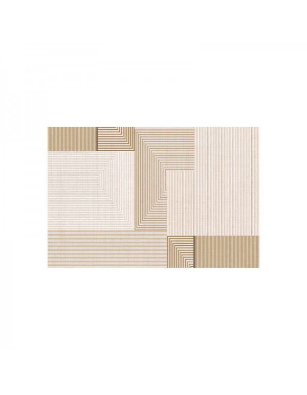 Spot log milk tea style carpet, Japanese style luxury, geometric stripe, living room carpet, bedroom, light color bedside carpet