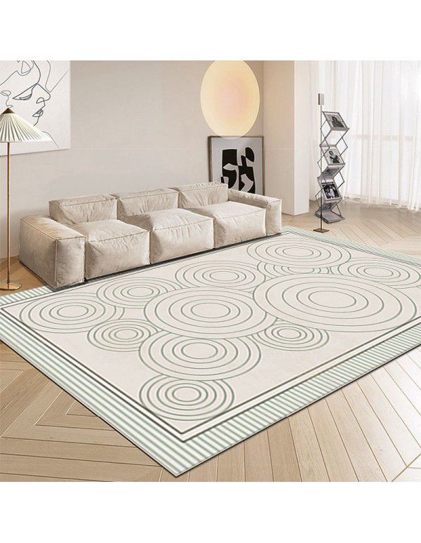 Spot log milk tea style carpet, Japanese style luxury, geometric stripe, living room carpet, bedroom, light color bedside carpet