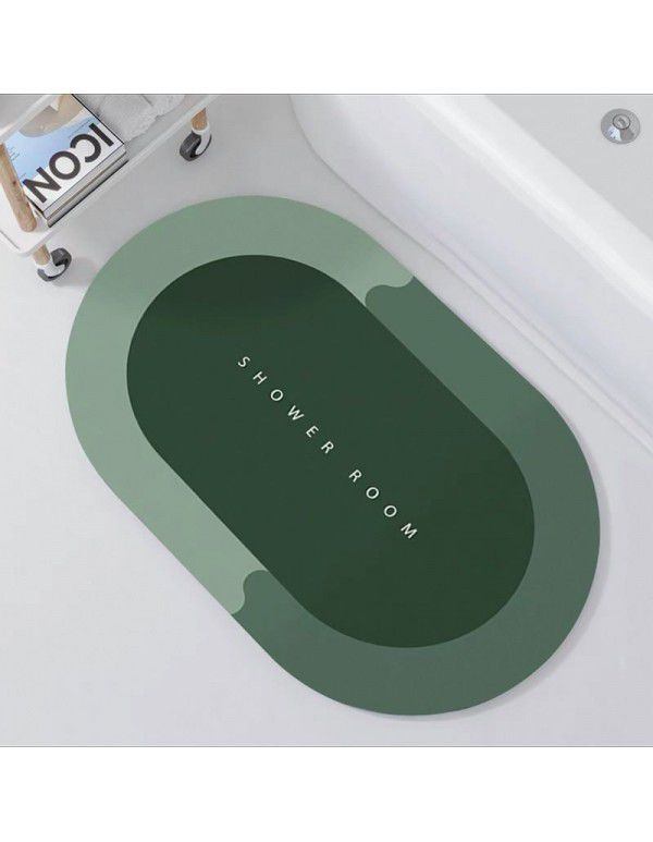 Nordic simple science and technology cloth soft cushion Bathroom Bathroom Water absorbing quick drying foot mat Oval floor mat Door mat