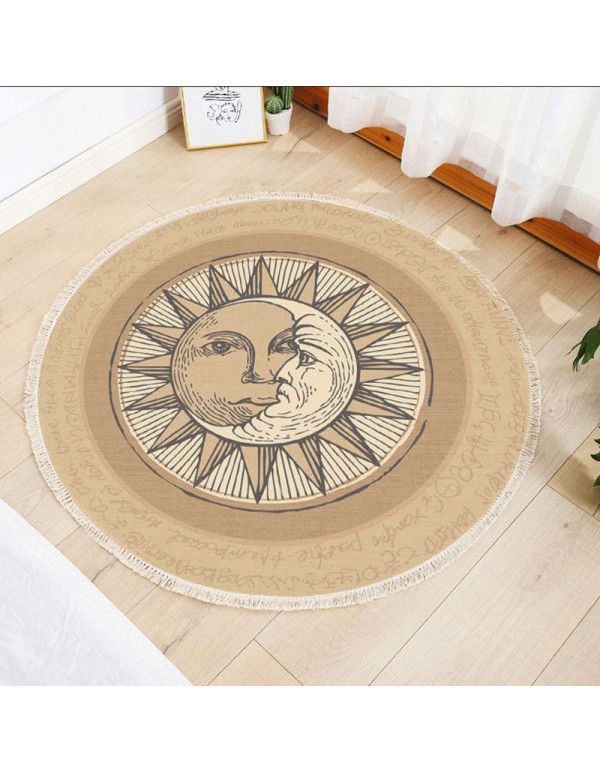 Round Floor Mat Bedside Living Room Decorative Carpet Round Computer Chair Cushion Corner Chair Cushion Basket Carpet Thin