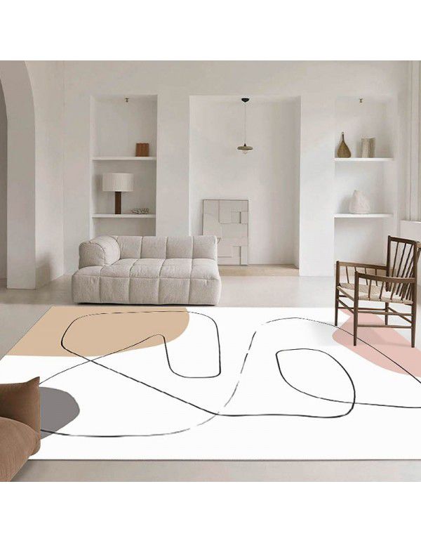 Nordic simple abstract lines, living room carpet, sofa, tea table, carpets, plants, girls' bedroom, bedside carpet