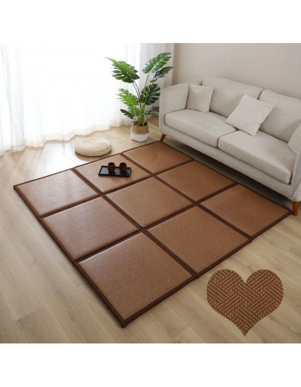 Summer rattan mat free splicing home stay hotel living room balcony bedroom carpet children's room crawling carpet manufacturer