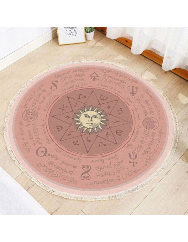 Round Floor Mat Bedside Living Room Decorative Carpet Round Computer Chair Cushion Corner Chair Cushion Basket Carpet Thin