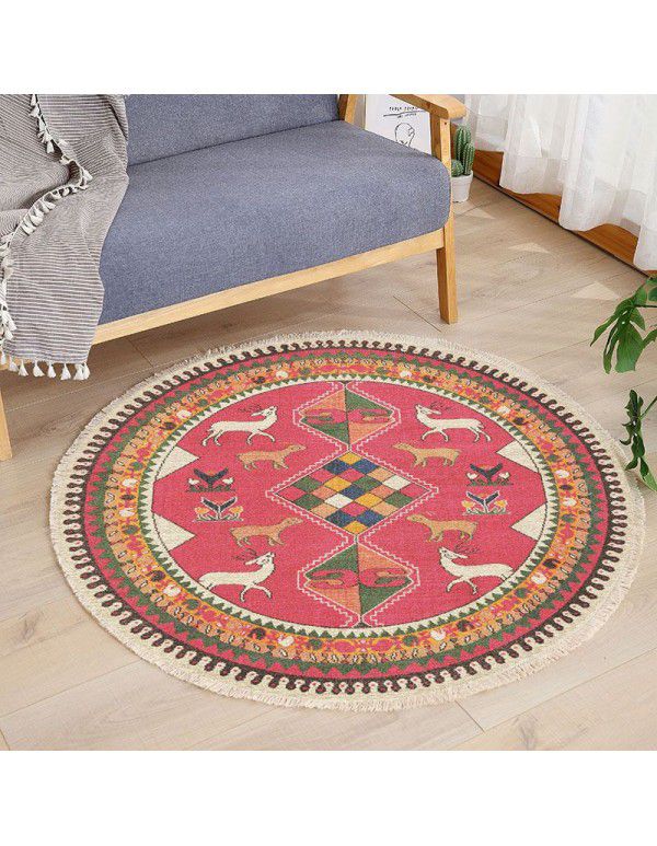 Round Floor Mat Bedside Living Room Decorative Carpet Round Computer Chair Cushion Corner Chair Cushion Basket Carpet Thin