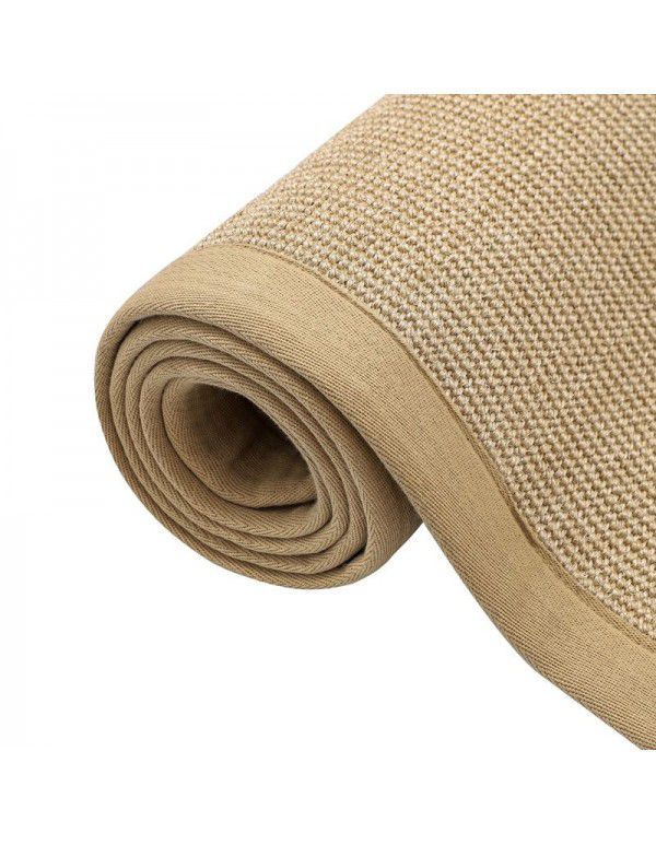 Sisal jute carpet, tea room, Zen carpet, straw weaving living room, home stay hotel, new Chinese linen mat