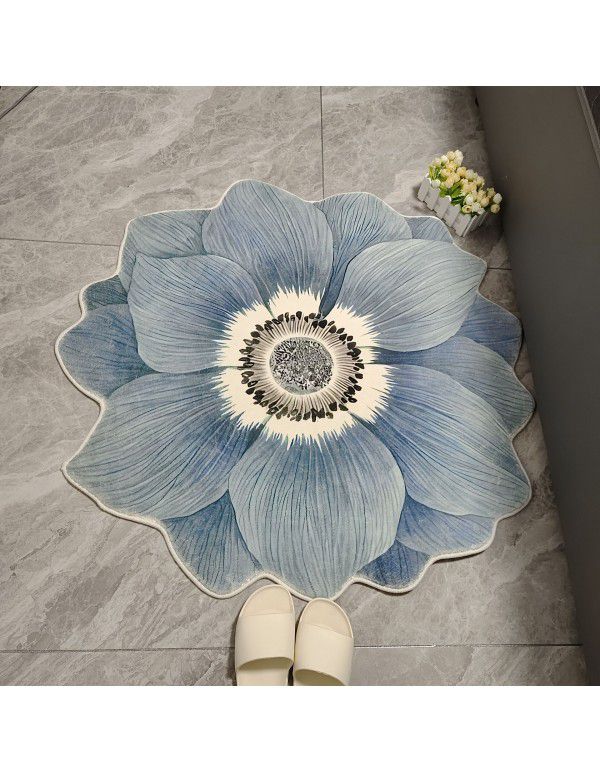 American imitation cashmere thickened anti-skid flower carpet floor mat living room bedroom bedside blanket cloakroom dresser foot pad